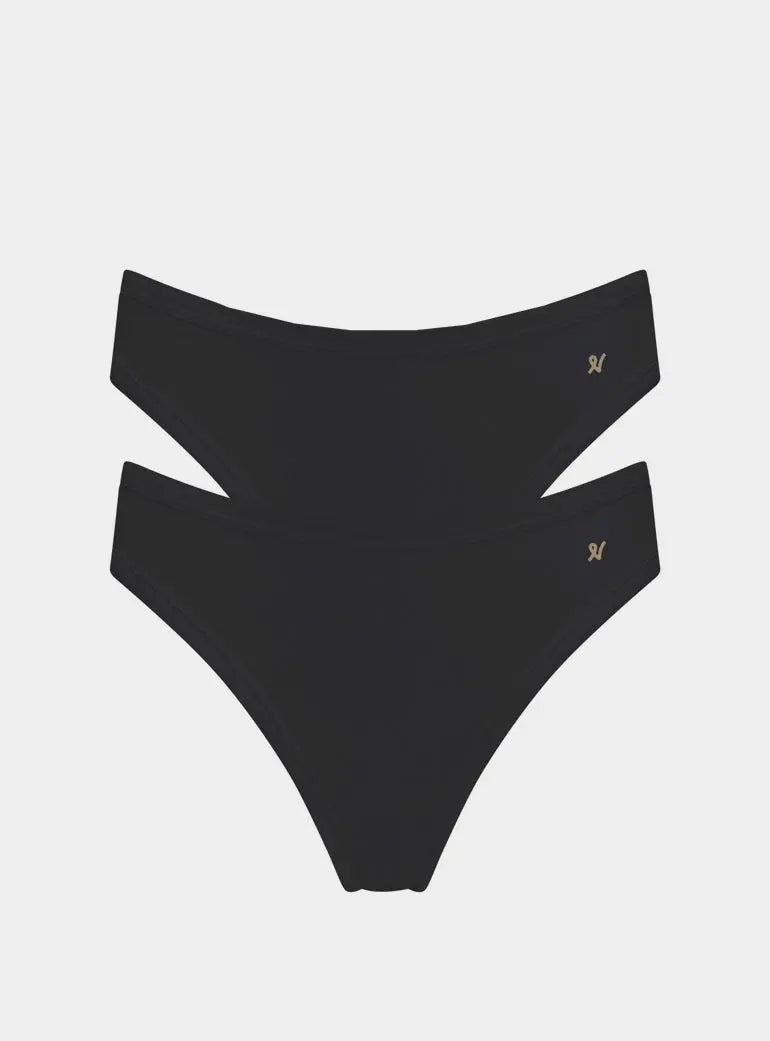 Black Organic Cotton Mini Brief 2 Pack Nudea
