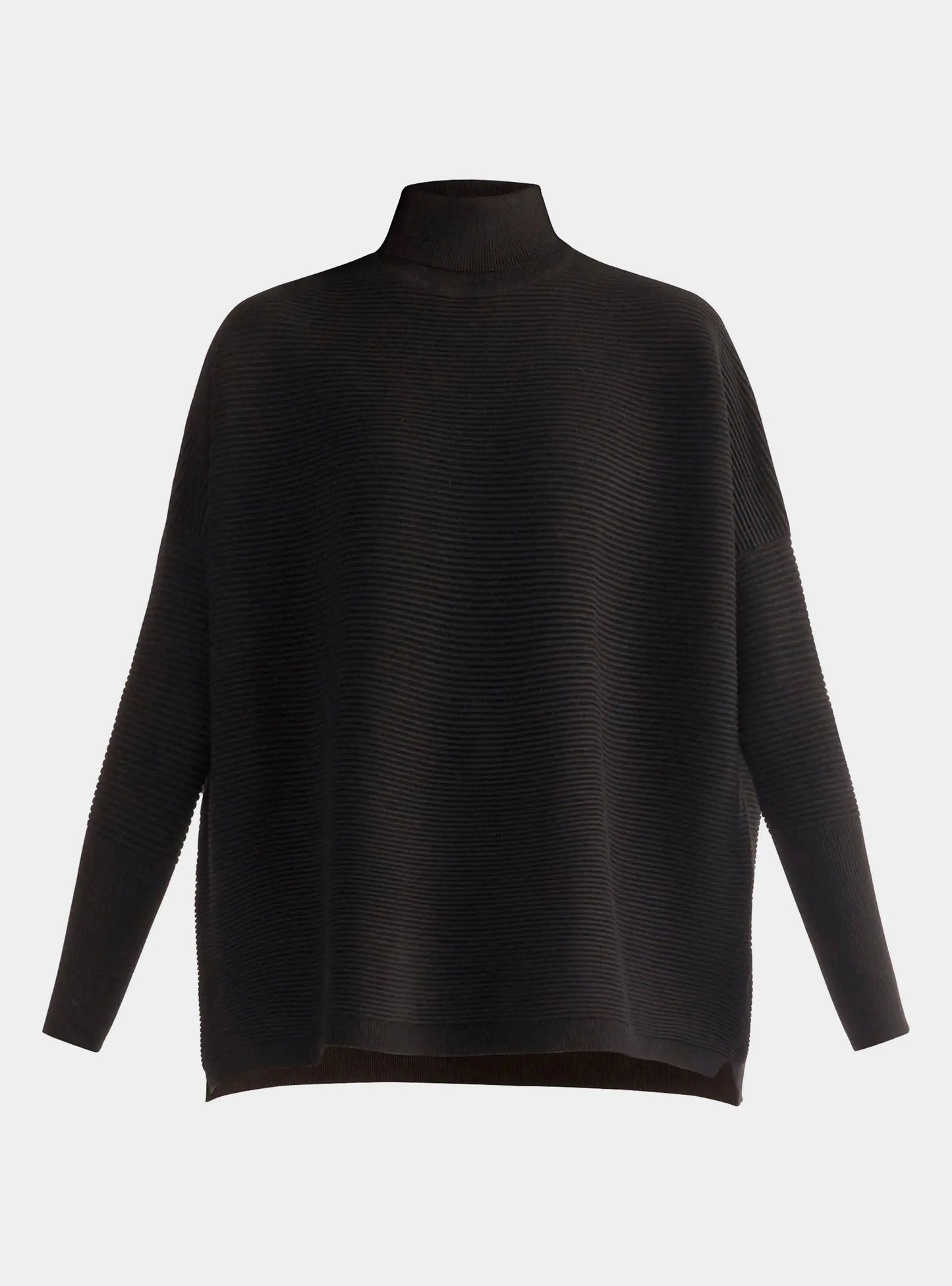 Black Paisie Turtleneck Ribbed Jumper Paisie