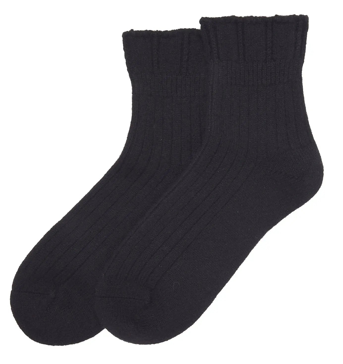 Black Ribbed Cashmere Socks MAMU Dream