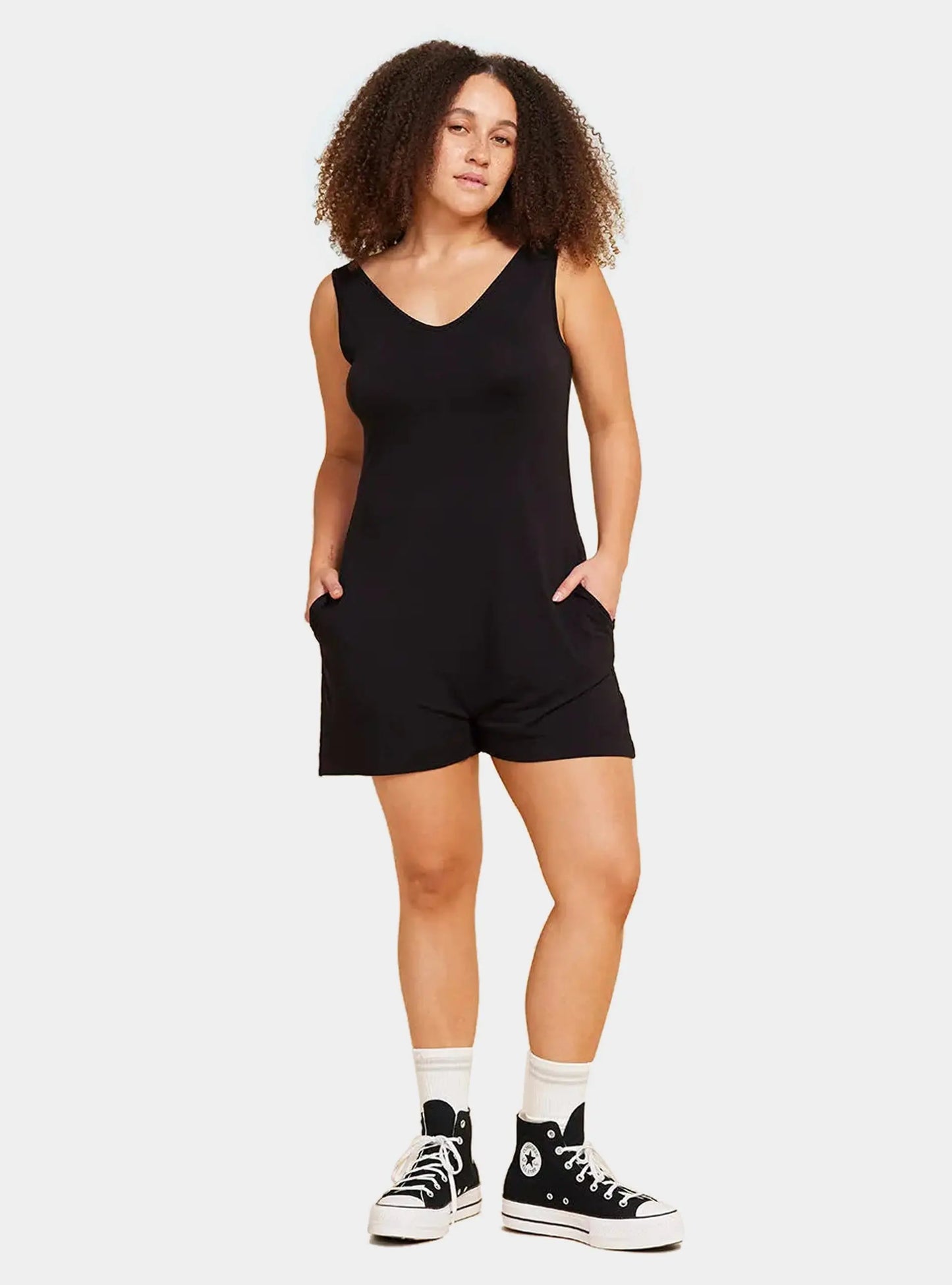 Black Short Bamboo Romper Boody