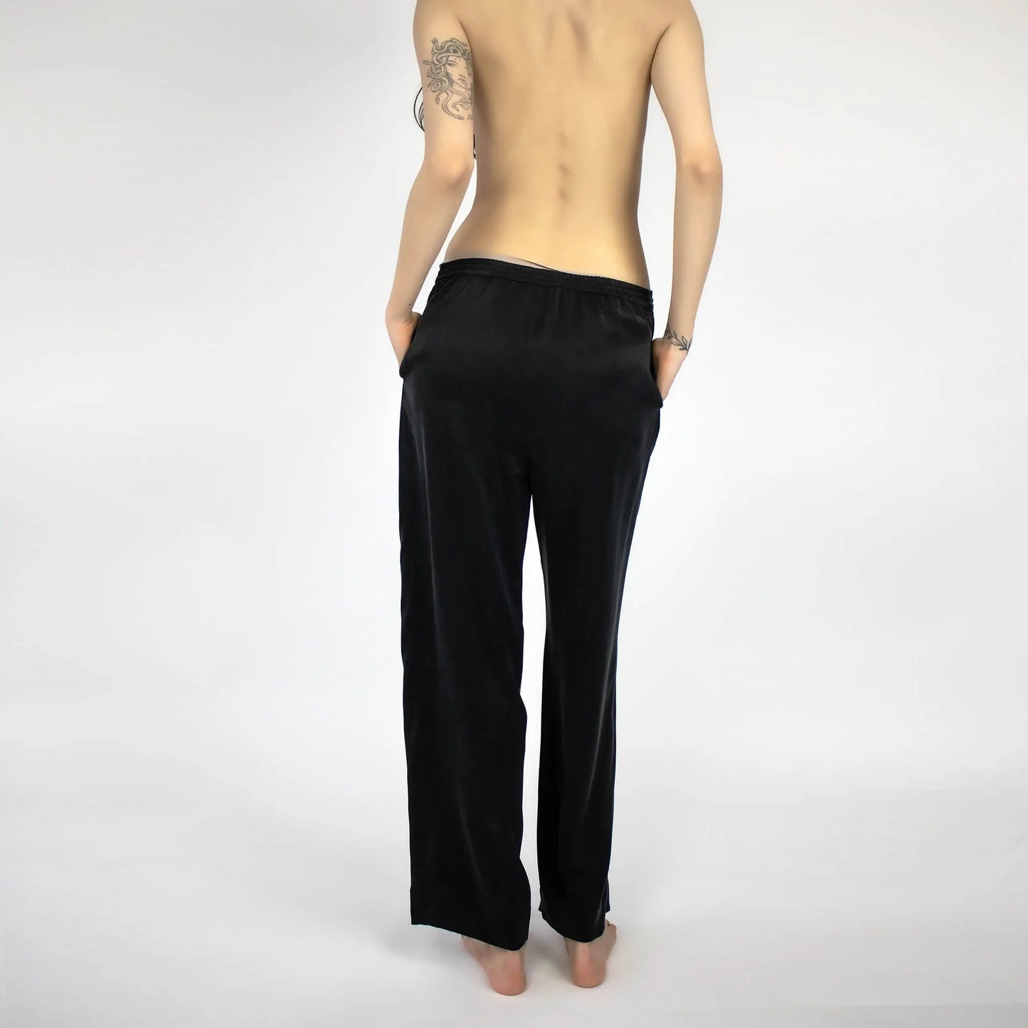 Black Silk Dreamscape Pyjama Pants NOKAYA