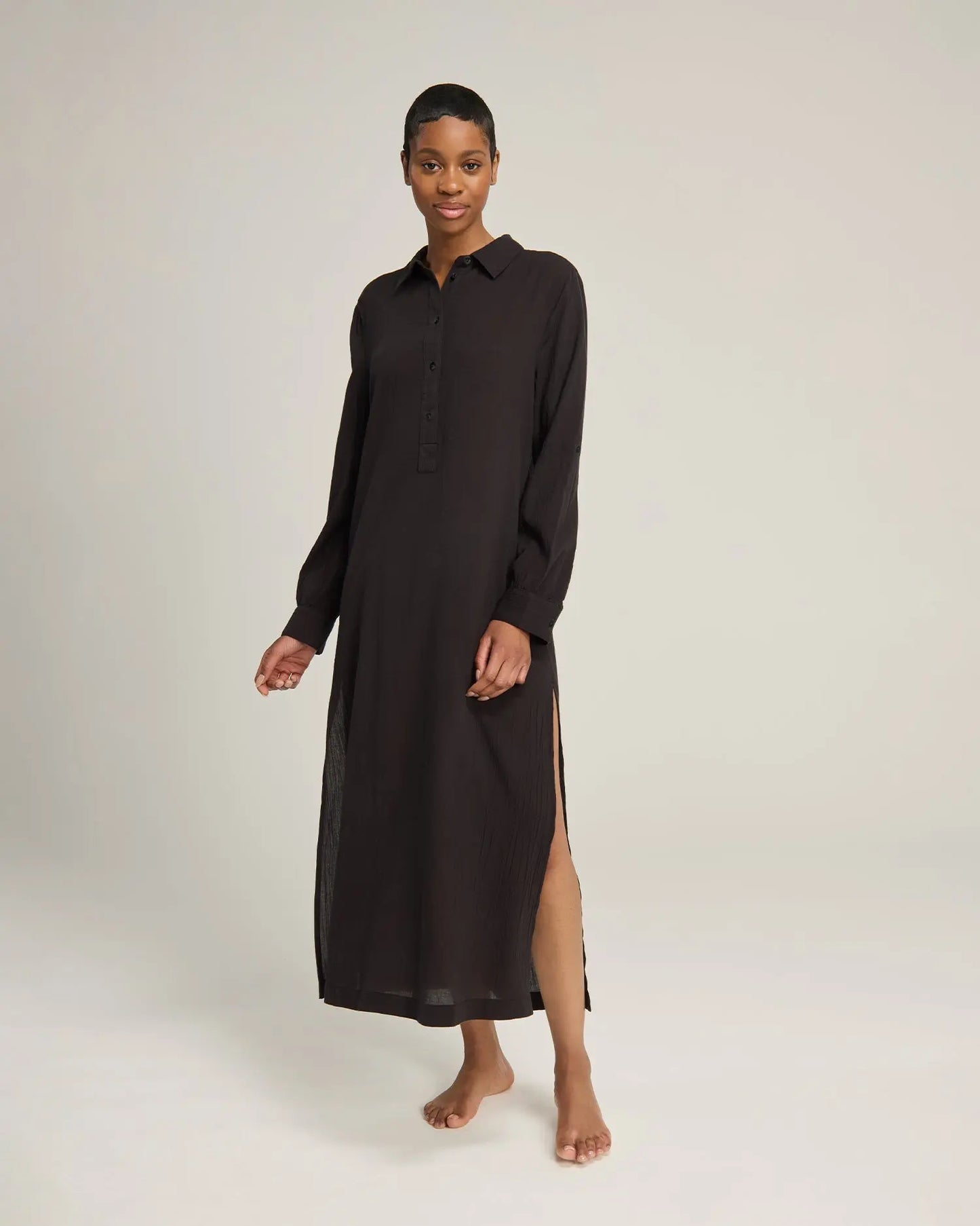 Black The Maxi Shirt Nudea