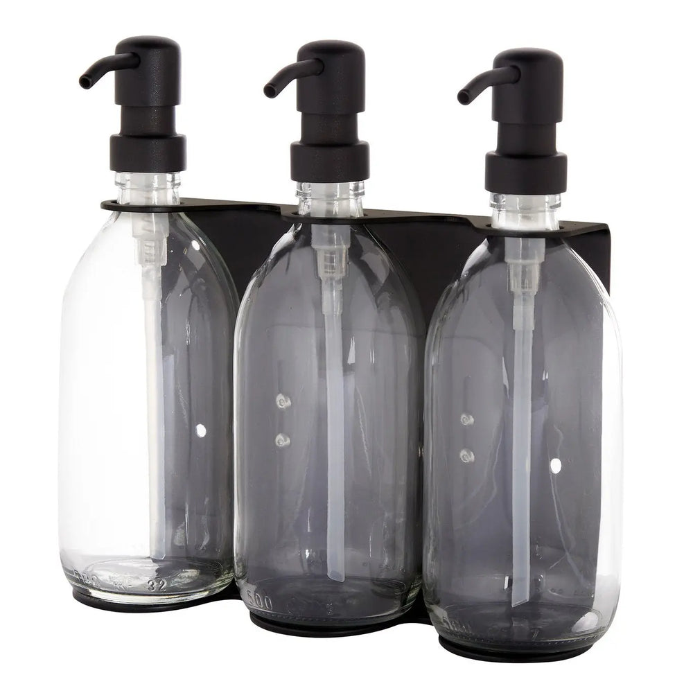Black Triple Wall Mounted Soap Dispenser Kuishi