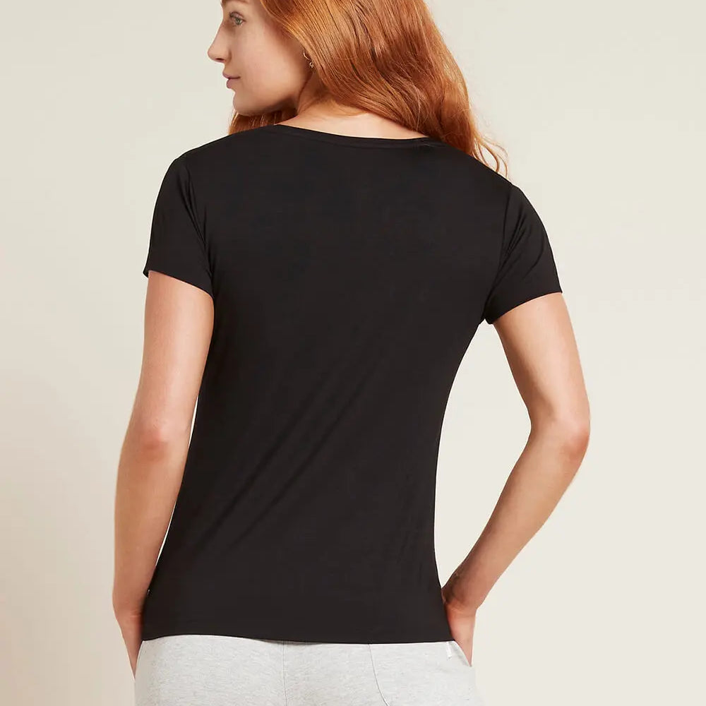 Black V-Neck Women's Bamboo T-Shirt Boody
