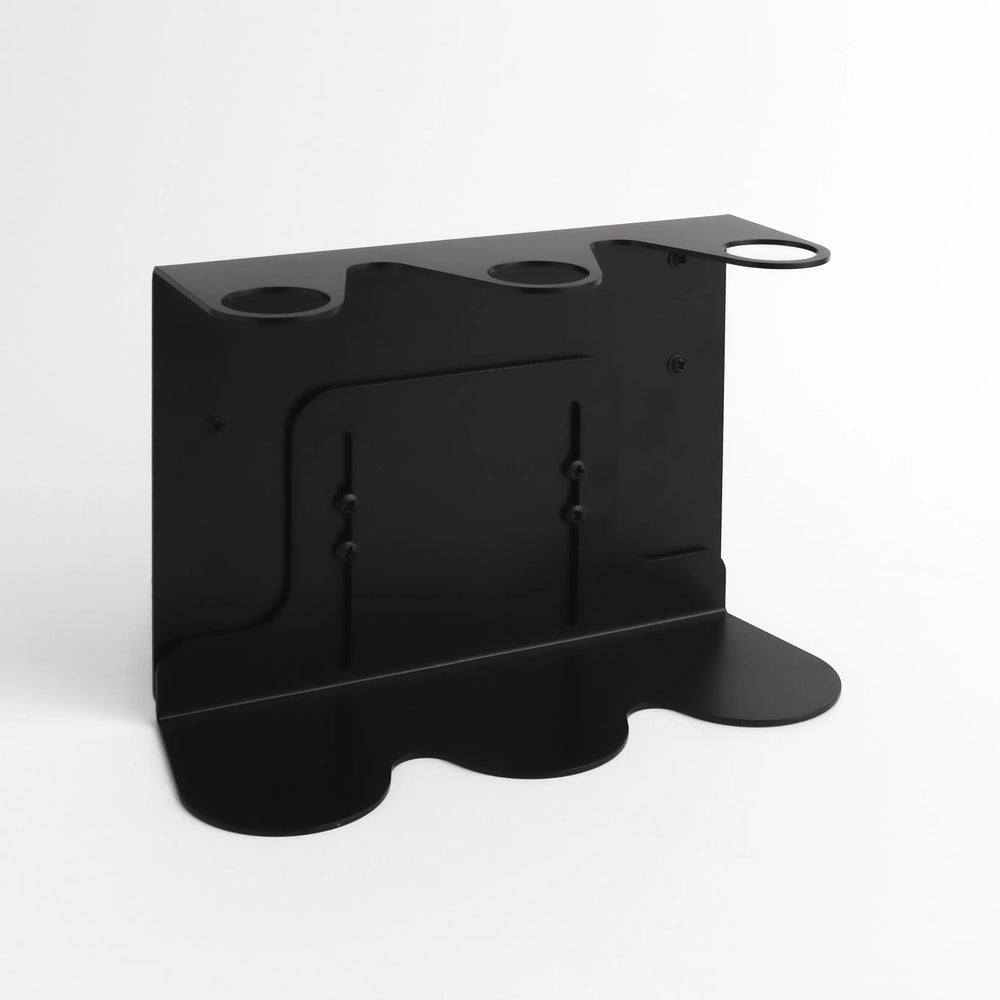 Black Wall Bracket & Amber Glass Dispenser Set Namie Home
