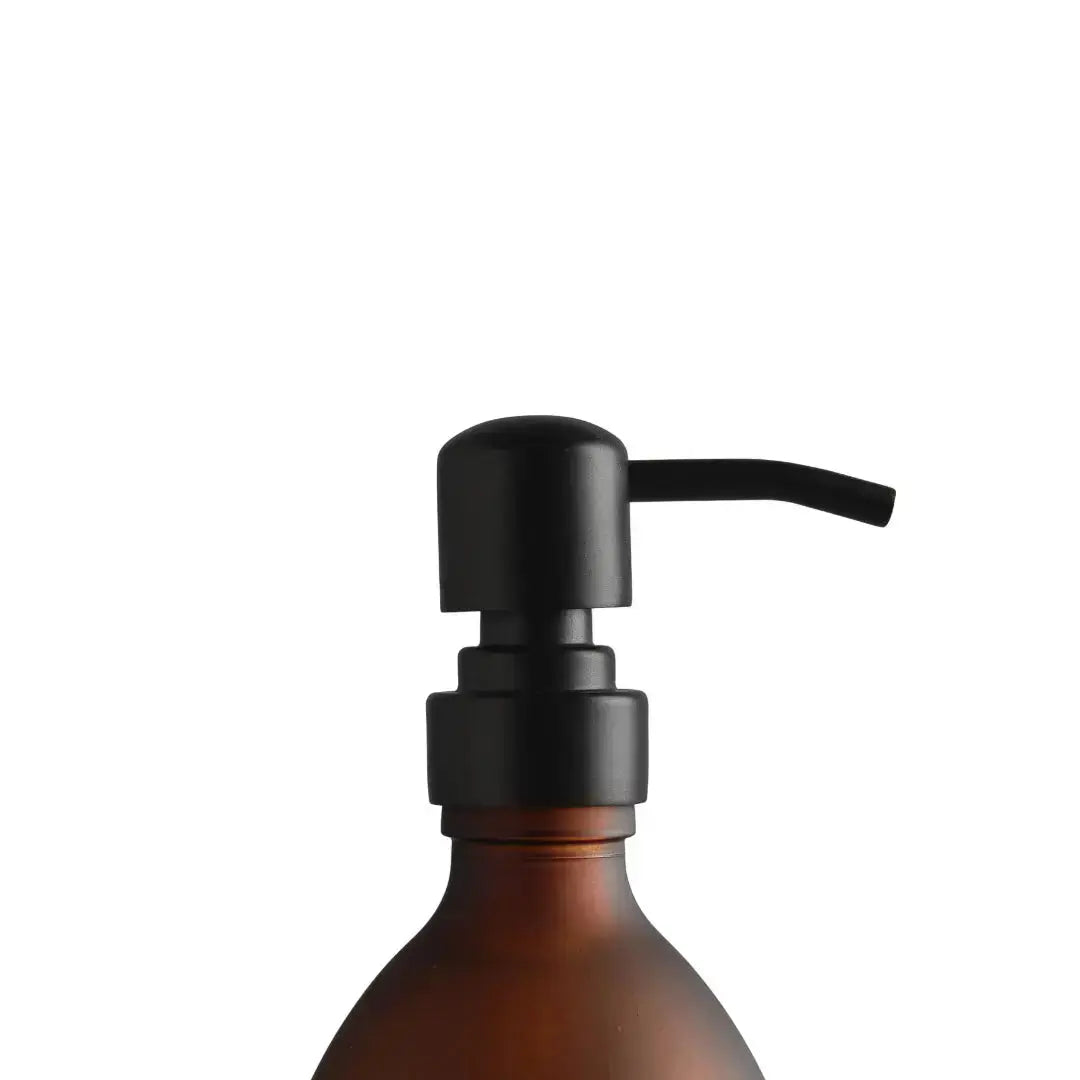 Black Wall Bracket & Frosted Amber Glass Dispenser Set Namie Home