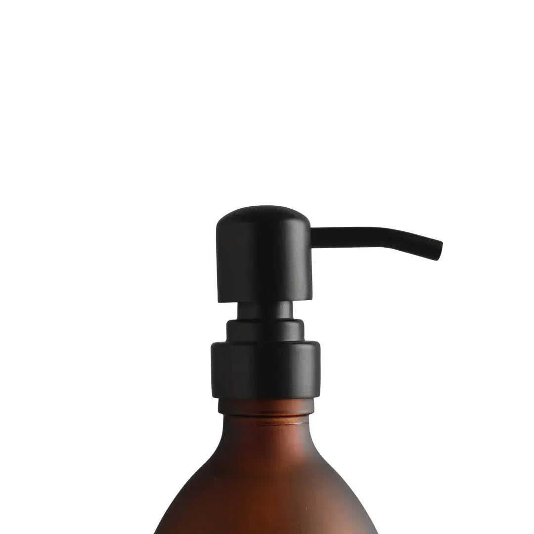 Black Wall Bracket & Frosted Amber Glass Dispenser Set Namie Home