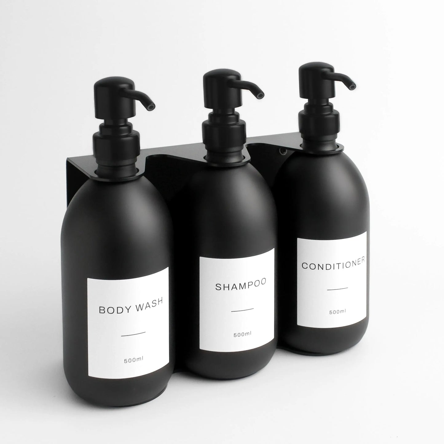 Black Wall Bracket & Matte Black Dispenser Set Namie Home