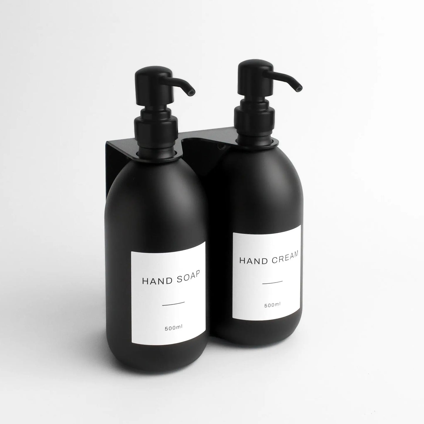 Black Wall Bracket & Matte Black Dispenser Set Namie Home