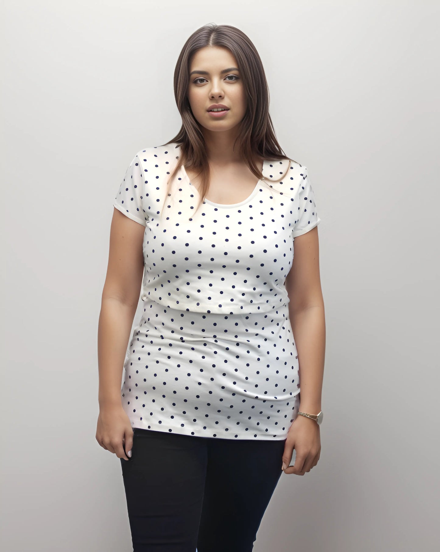 Black & Cream/Black Spots Nursing short sleeve t-shirt Twin Pack Bshirt