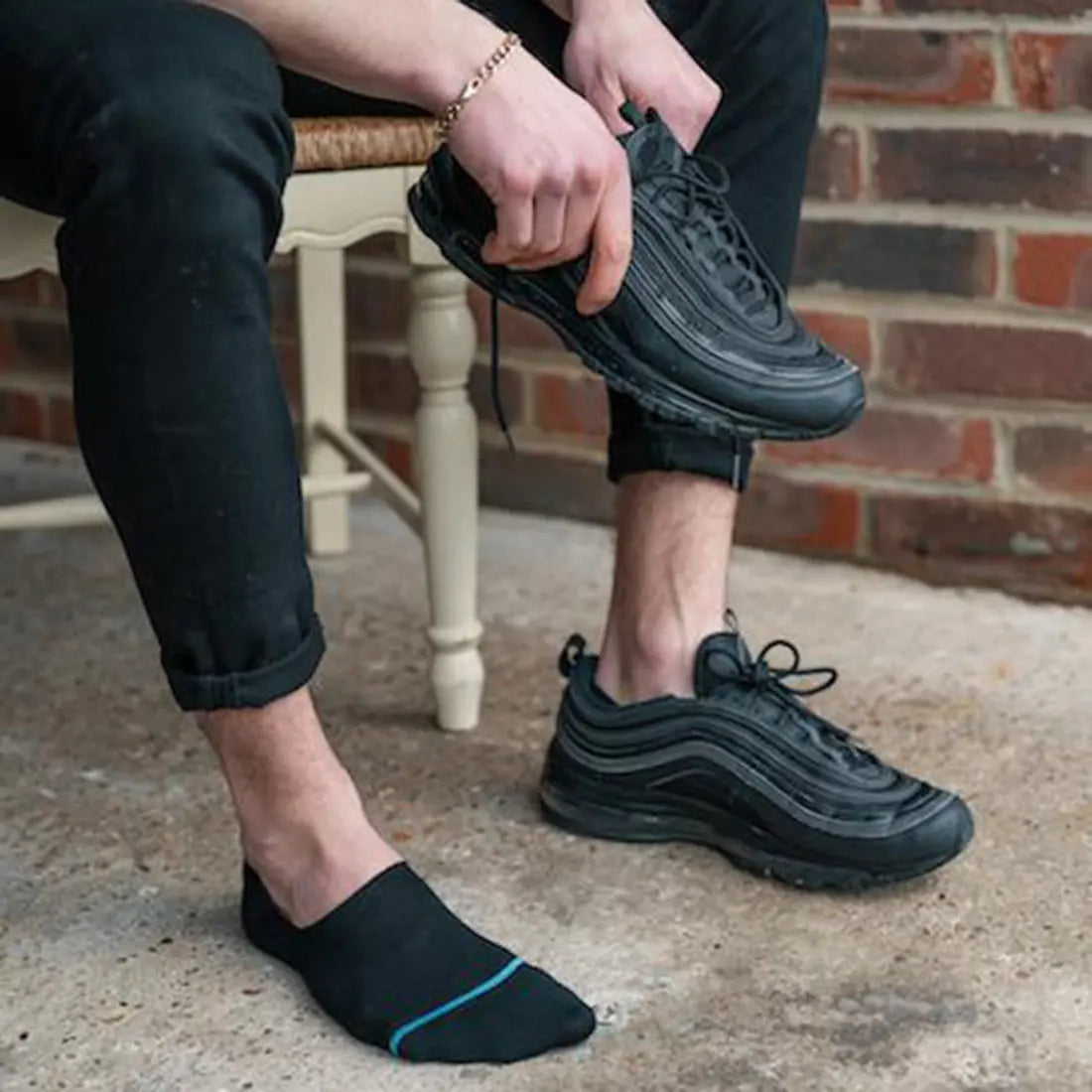 Black "No-Show" Bamboo Socks Swole Panda
