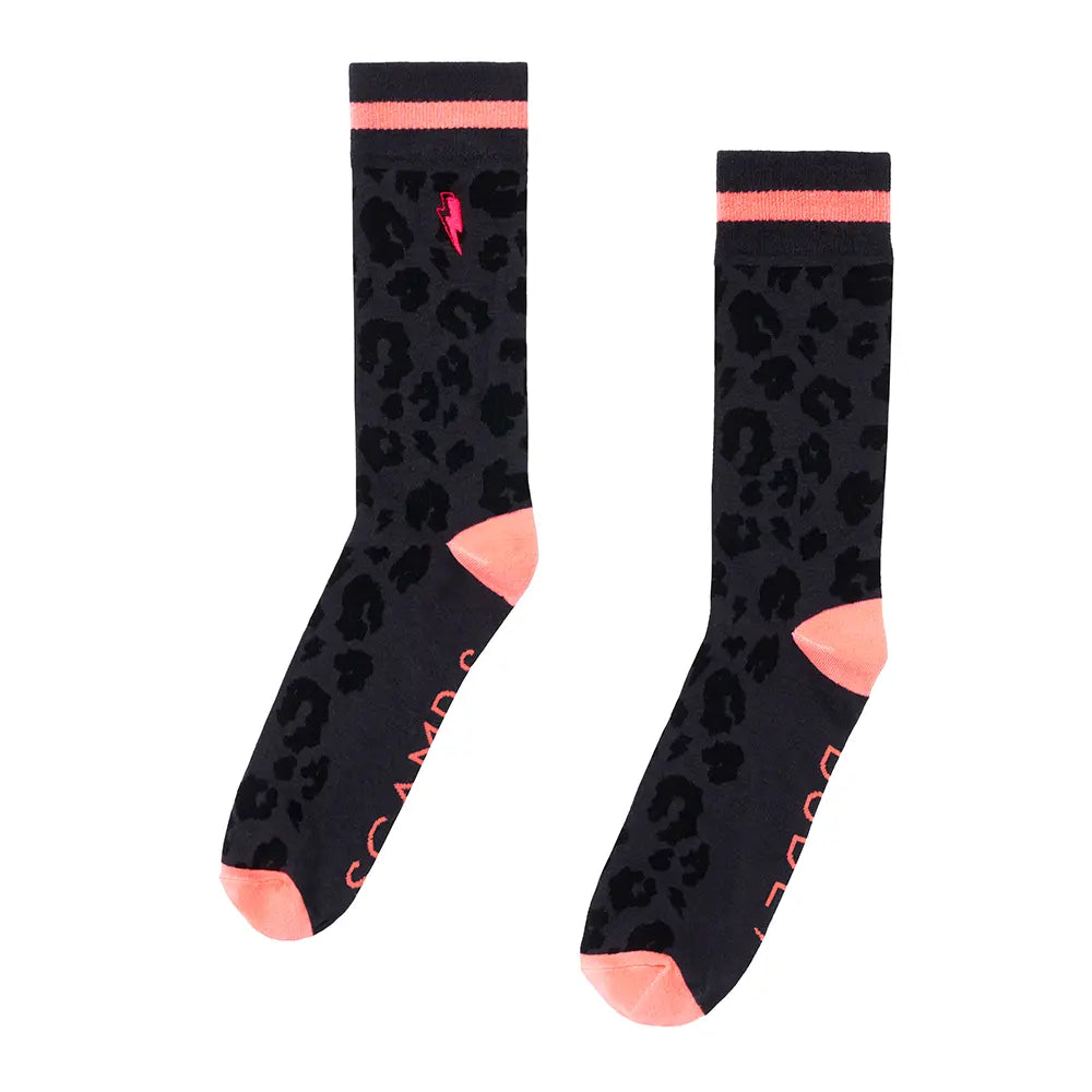 Black and Grey Leopard Sport Socks Scamp & Dude