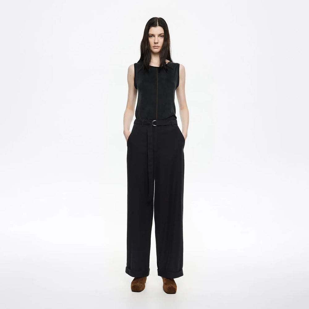 Black fluid flared trousers Bimba y Lola UK