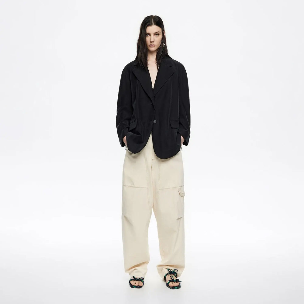 Black fluid tailored jacket Bimba y Lola UK