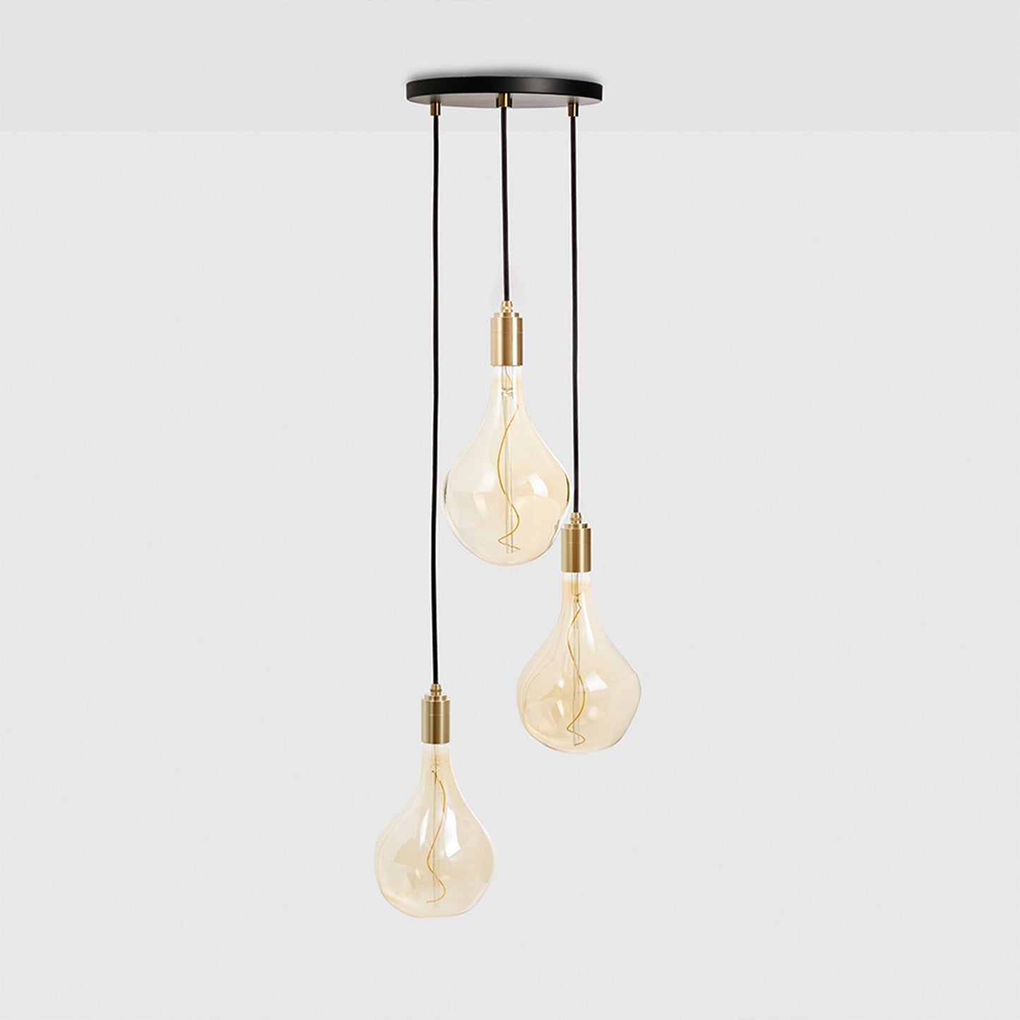 Triple Pendant in Brass + Voronoi II Tala