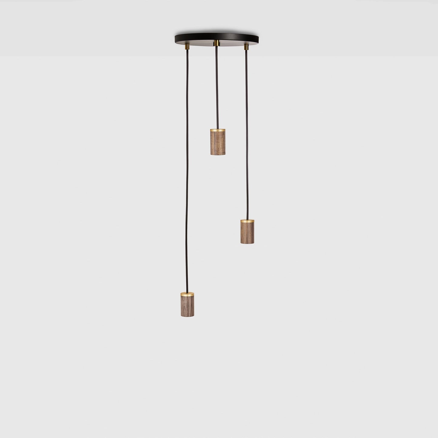Triple Pendant in Walnut - Black Canopy Tala