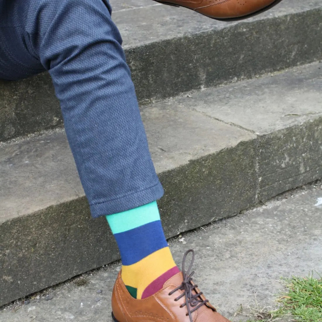 Block Striped Bamboo Socks Swole Panda