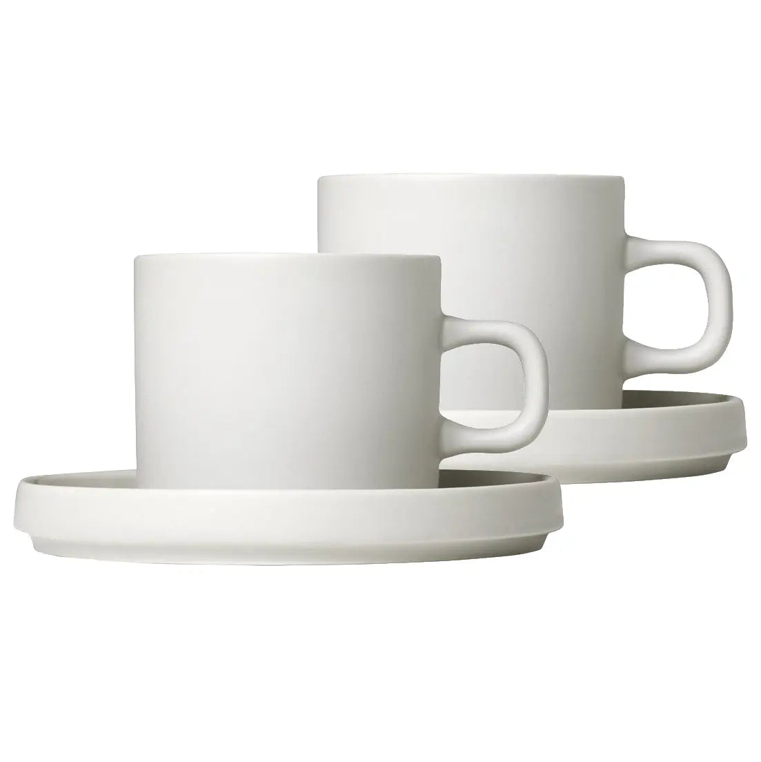 Blomus Pilar Coffee Mug With Saucer 2-Pack Moonbeam blomus