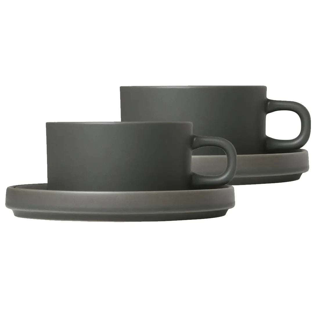 Blomus Pilar Mug With Saucer 2-Pack Agave Green blomus