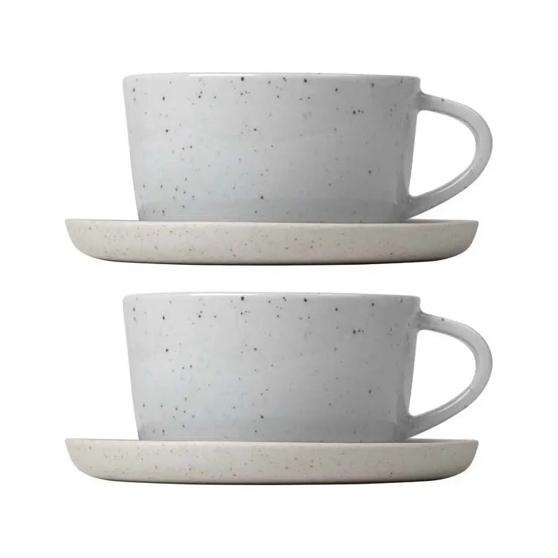 Blomus Sablo Coffee Cup With Saucer 2-Pack Cloud blomus