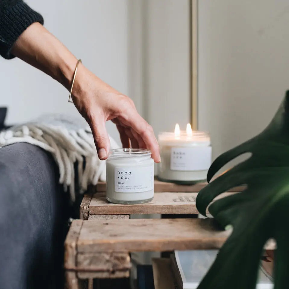 Bloom Small Aromatherapy Essential Oil Scented Soy Candle hobo + co.