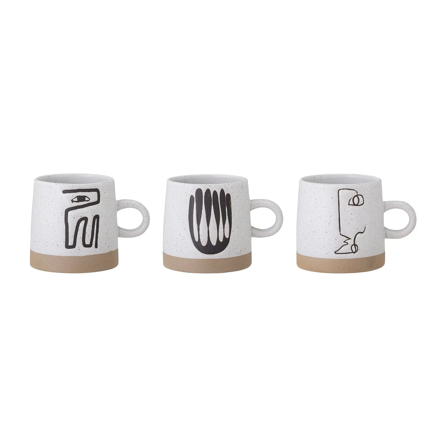 Bloomingville Eliana Mug 36 Cl 3 Pieces Grey Bloomingville