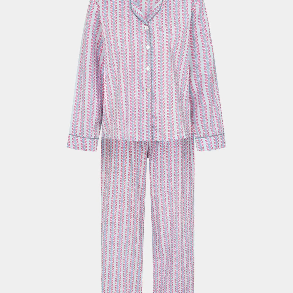 Blossom Stripe Women's Pyjama Trouser Set Madder & More