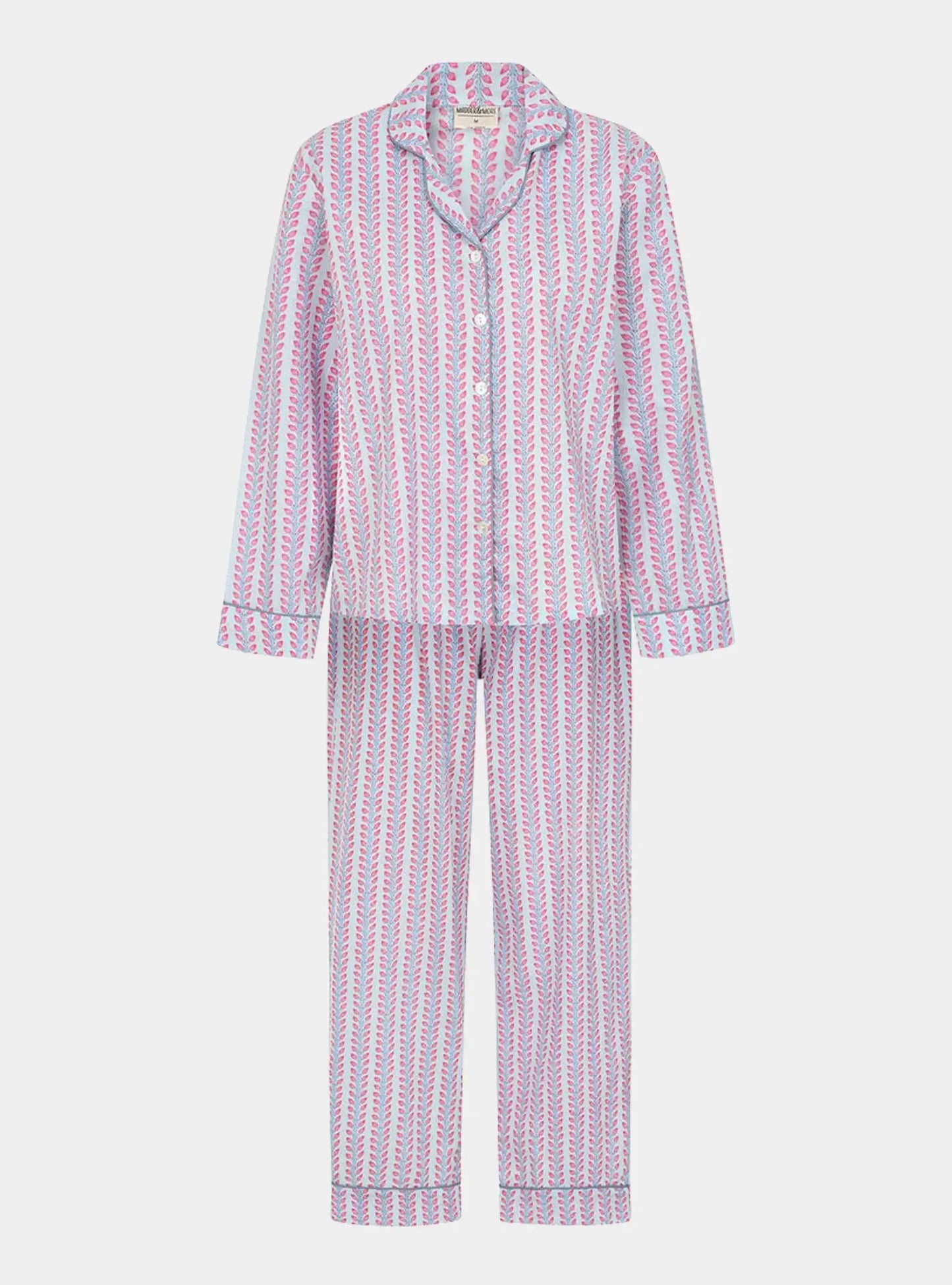 Blossom Stripe Women's Pyjama Trouser Set Madder & More