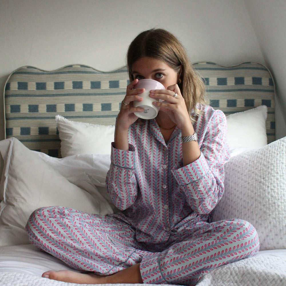 Blossom Stripe Women's Pyjama Trouser Set Madder & More