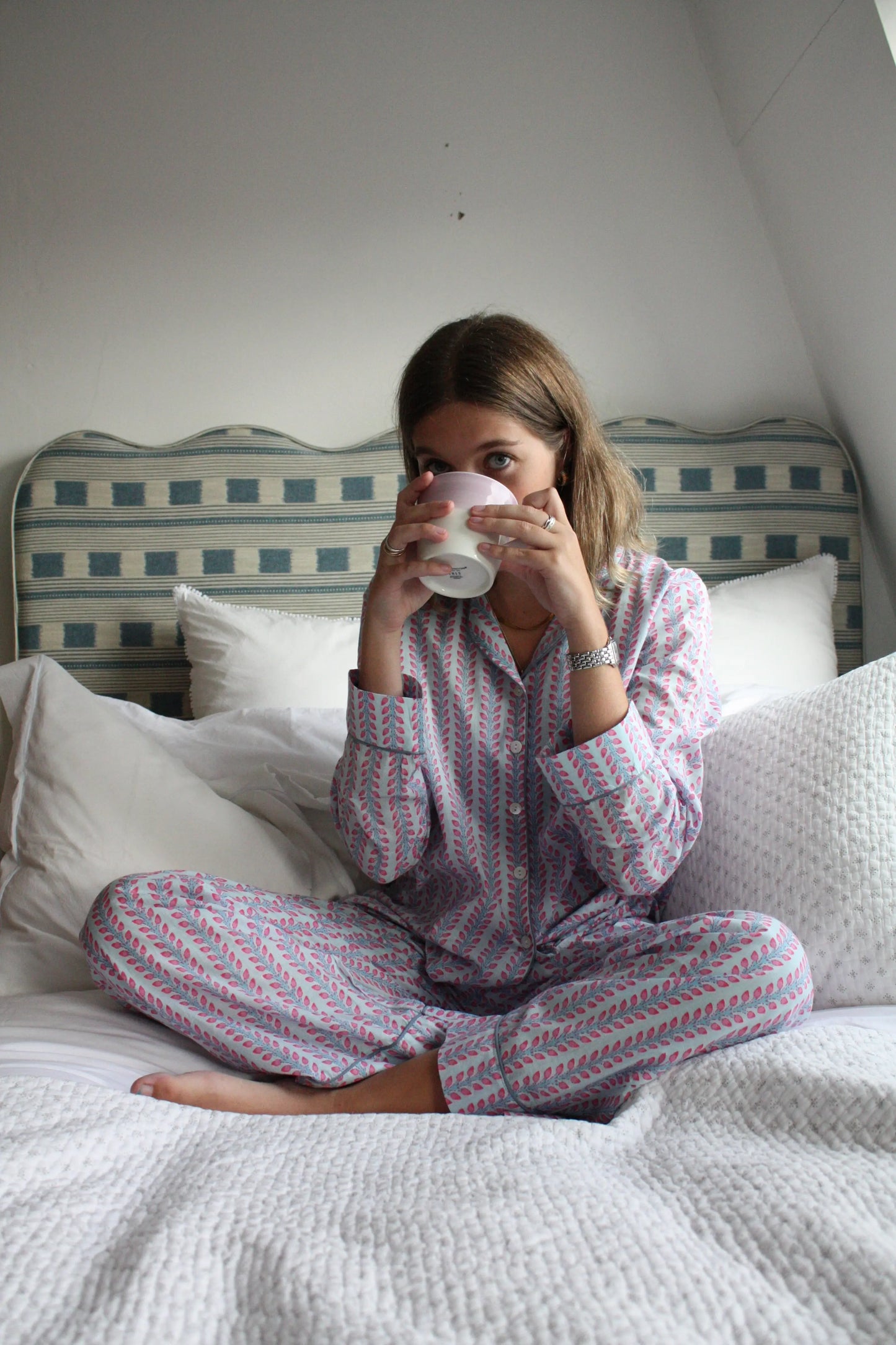 Blossom Stripe Women's Pyjama Trouser Set Madder & More