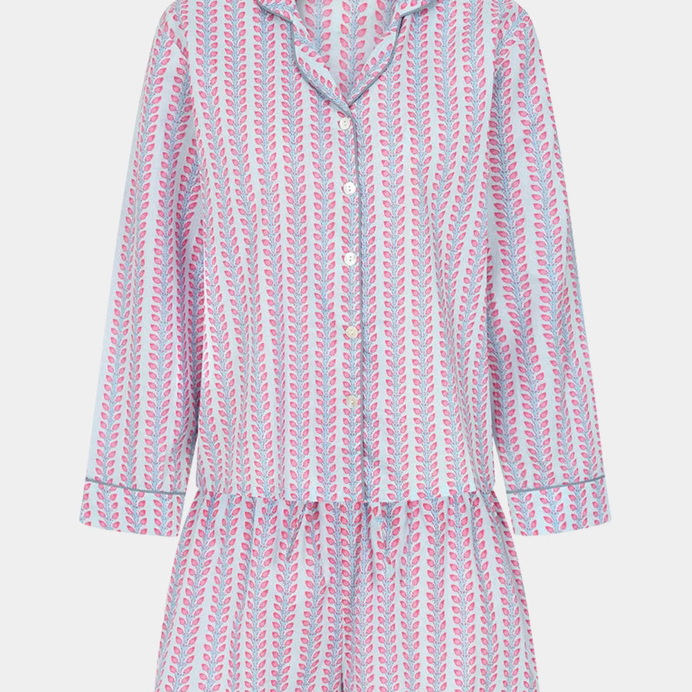 Blossom Stripe Women's Short Pyjama Set Madder & More