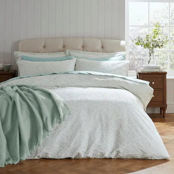 Blossom Trail Jacquard Duvet Cover & Pillowcase Set Dunelm