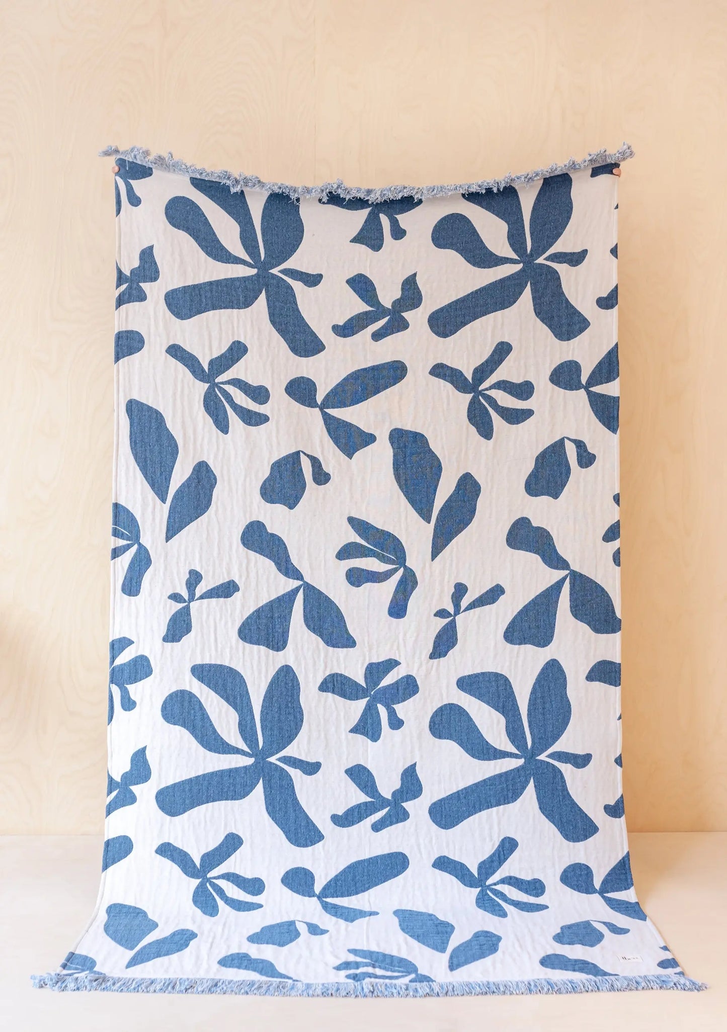 Blue Abstract Cotton Throw TartanBlanketCo