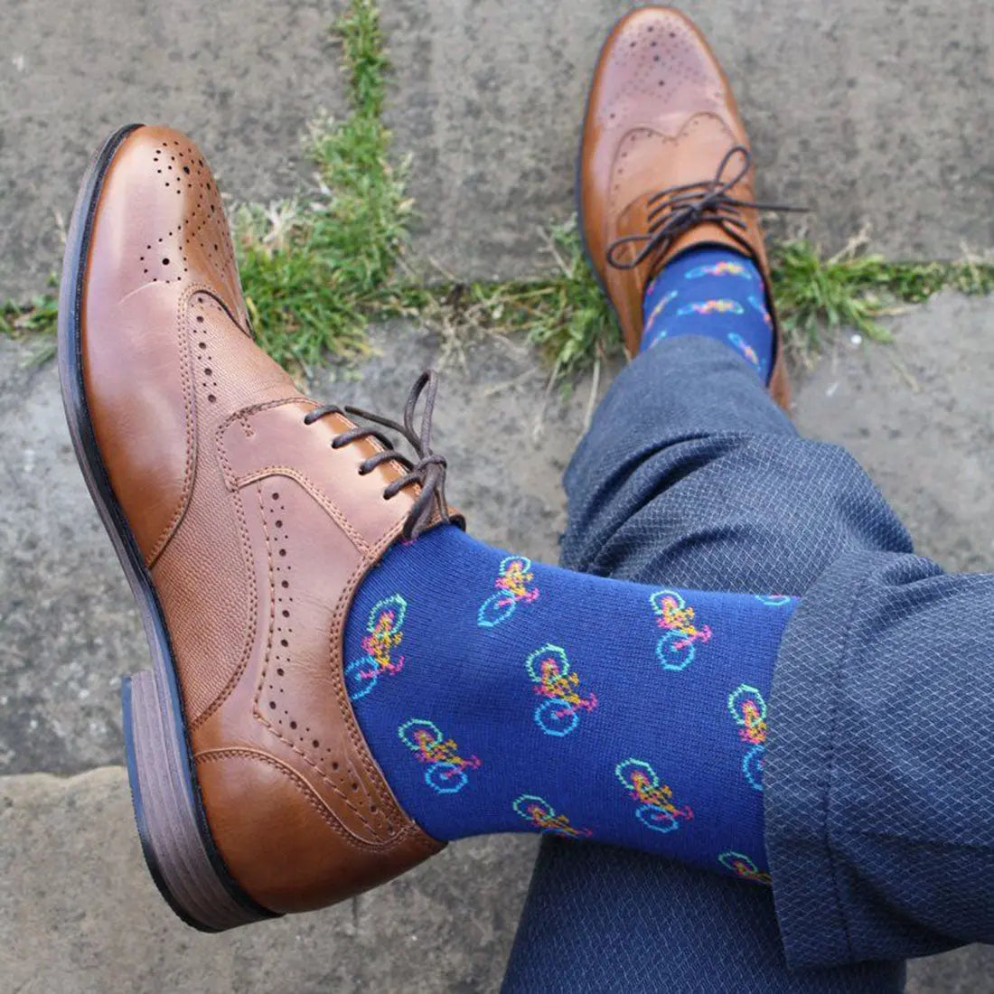 Blue Bicycle Bamboo Socks Swole Panda