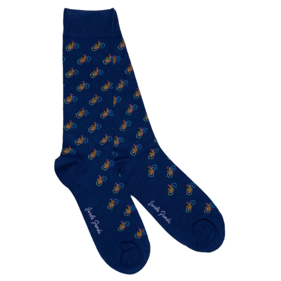 Blue Bicycle Bamboo Socks (Comfort Cuff) Swole Panda