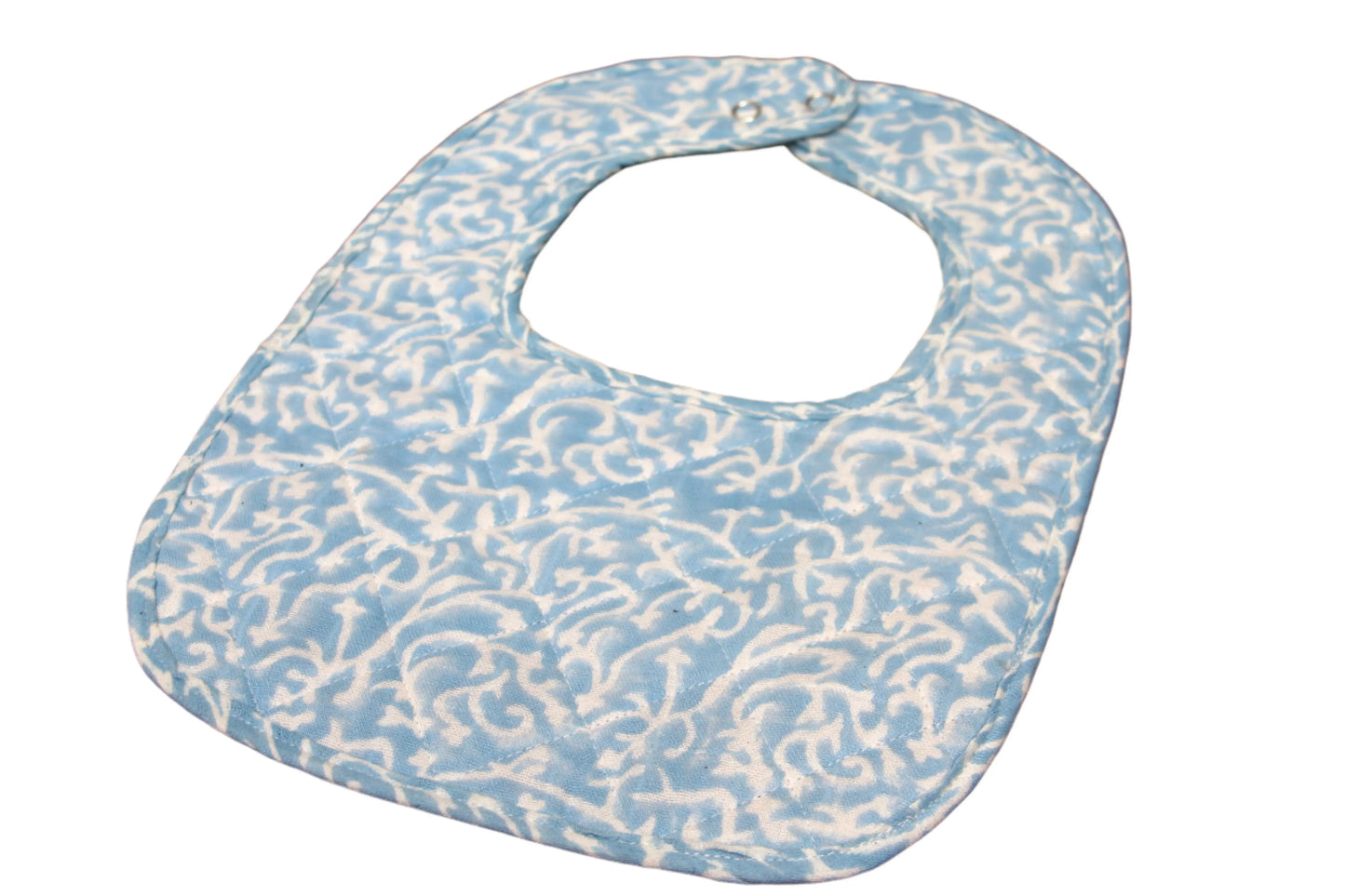 Blue Coral Muslin Quilted Bib WooWoo London