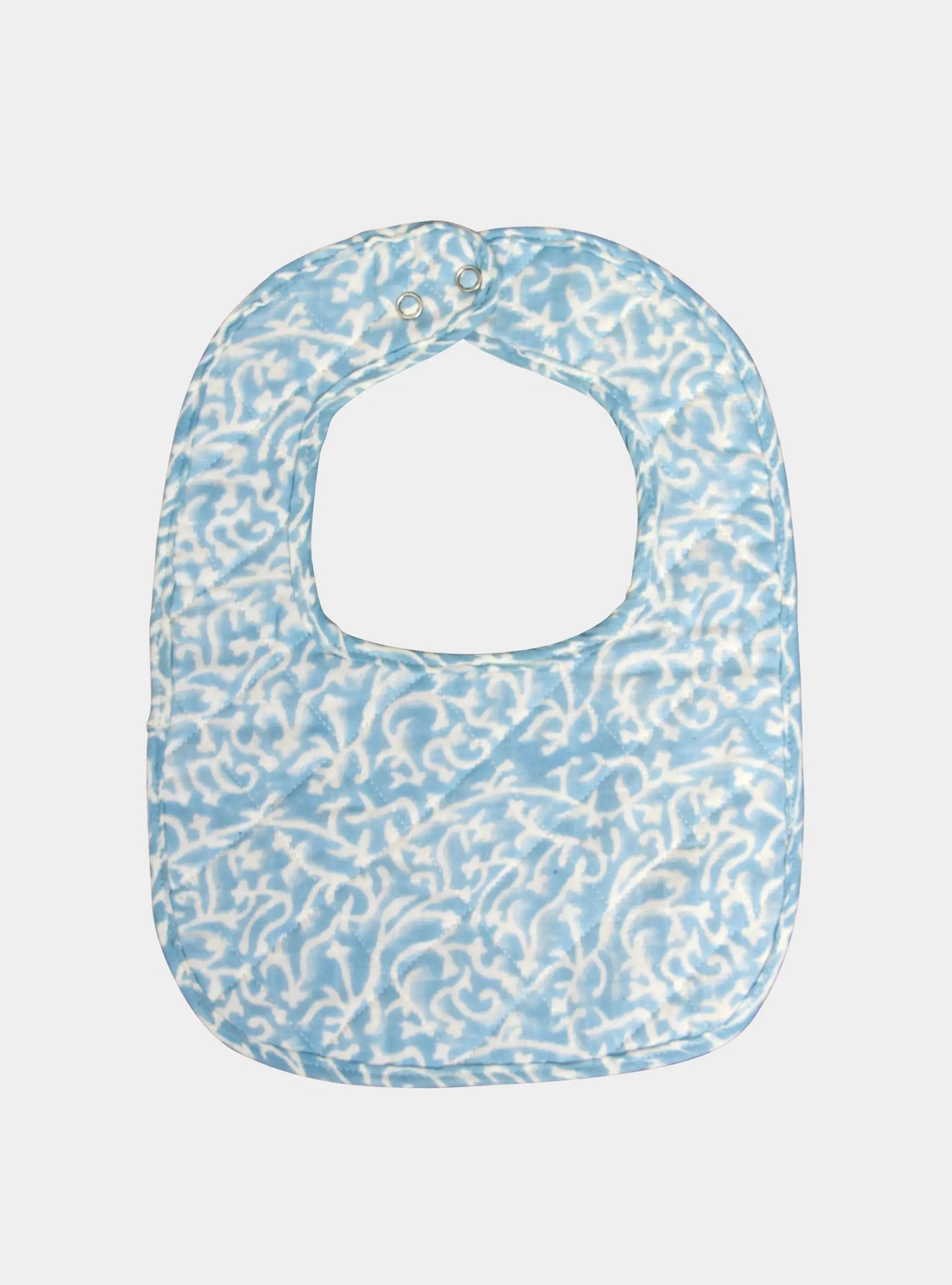Blue Coral Muslin Quilted Bib WooWoo London
