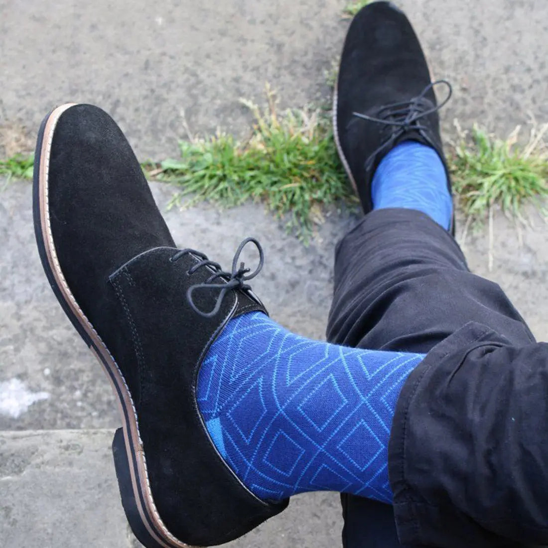 Blue Diamond Bamboo Socks Swole Panda