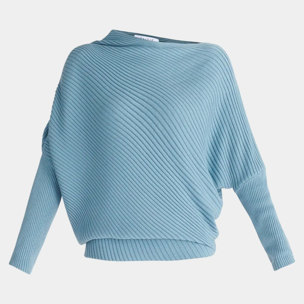 Blue Draped Knitted Jumper Paisie