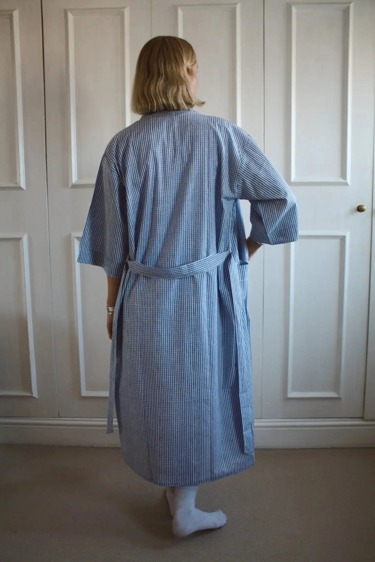 Pottery Robe Blue Blue Gingham Robe – Myza