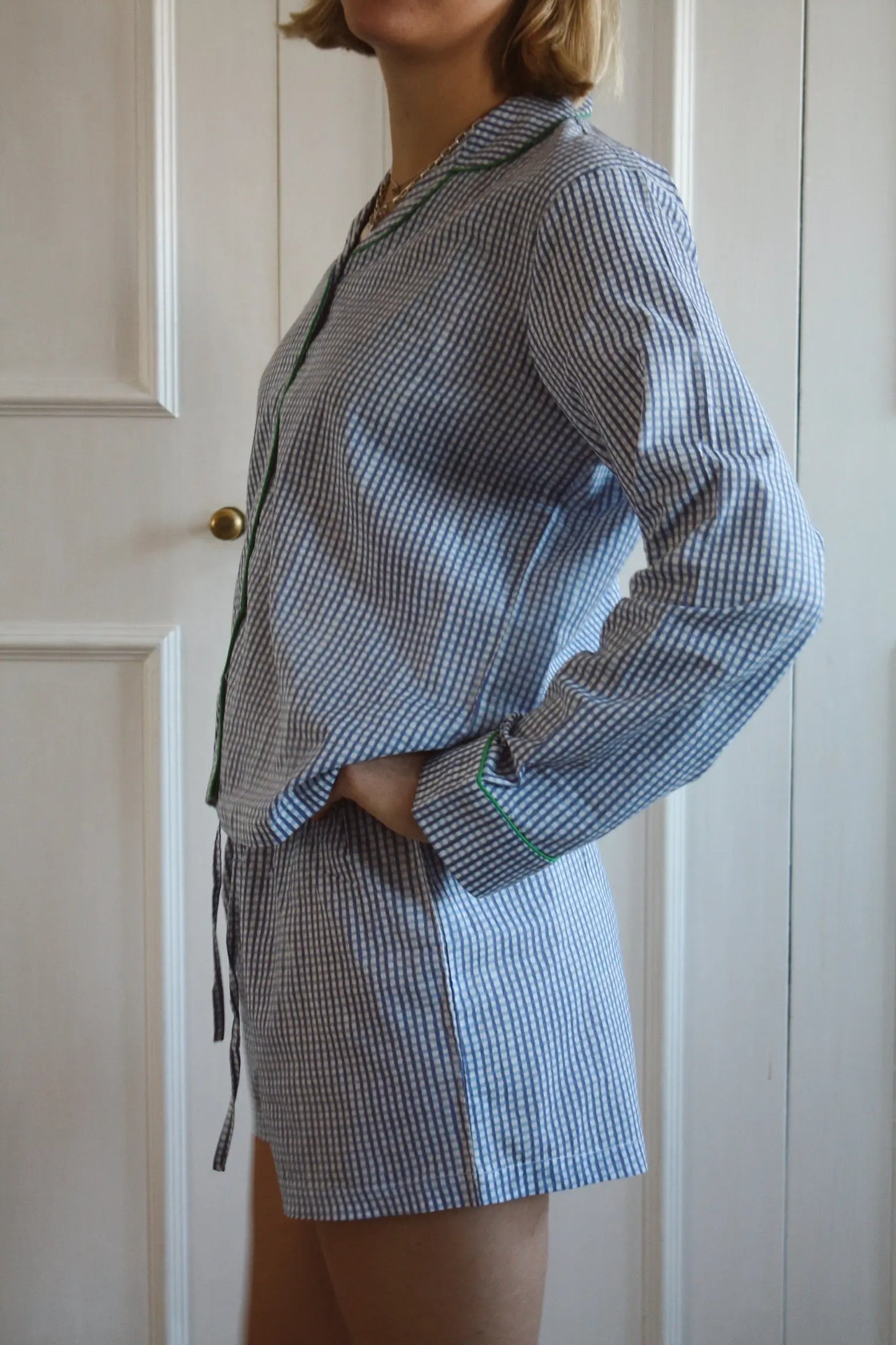 Blue Gingham Short Pyjama Set Madder & More