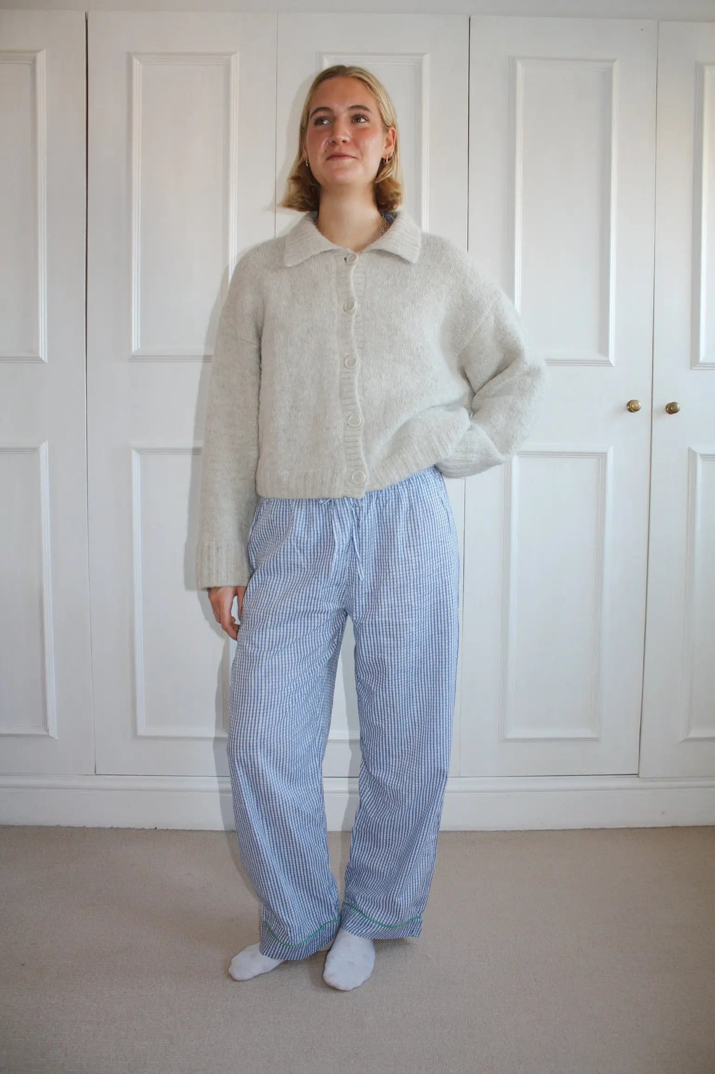 Blue Gingham Women's Pyjama Trousers Madder & More