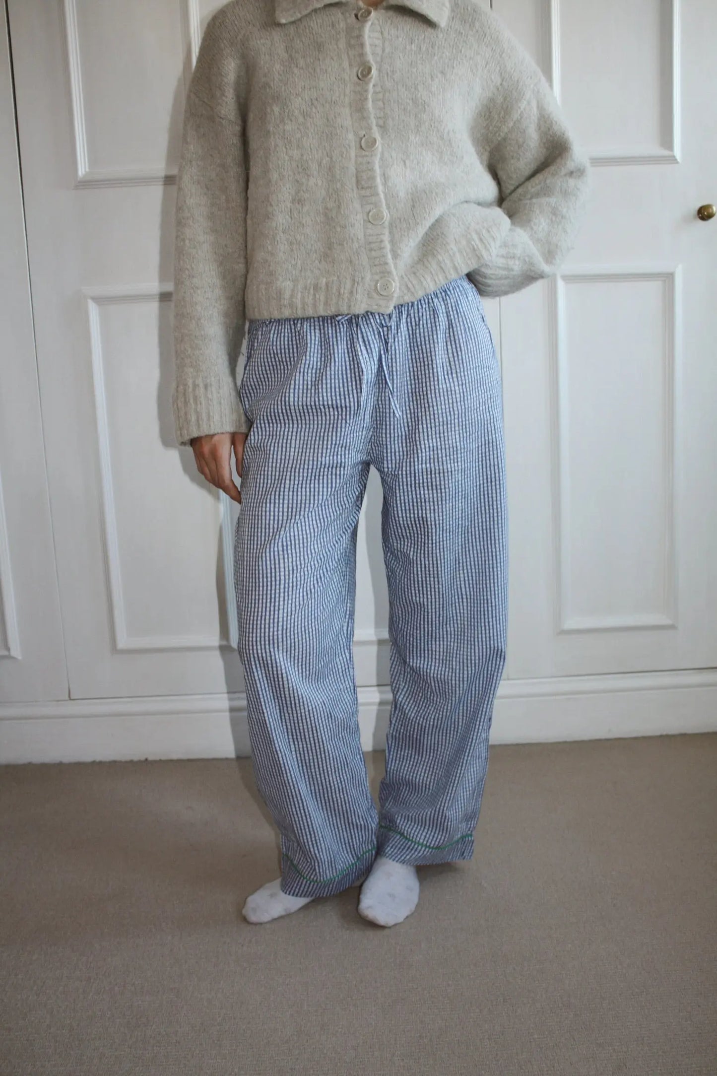 Blue Gingham Women's Pyjama Trousers Madder & More