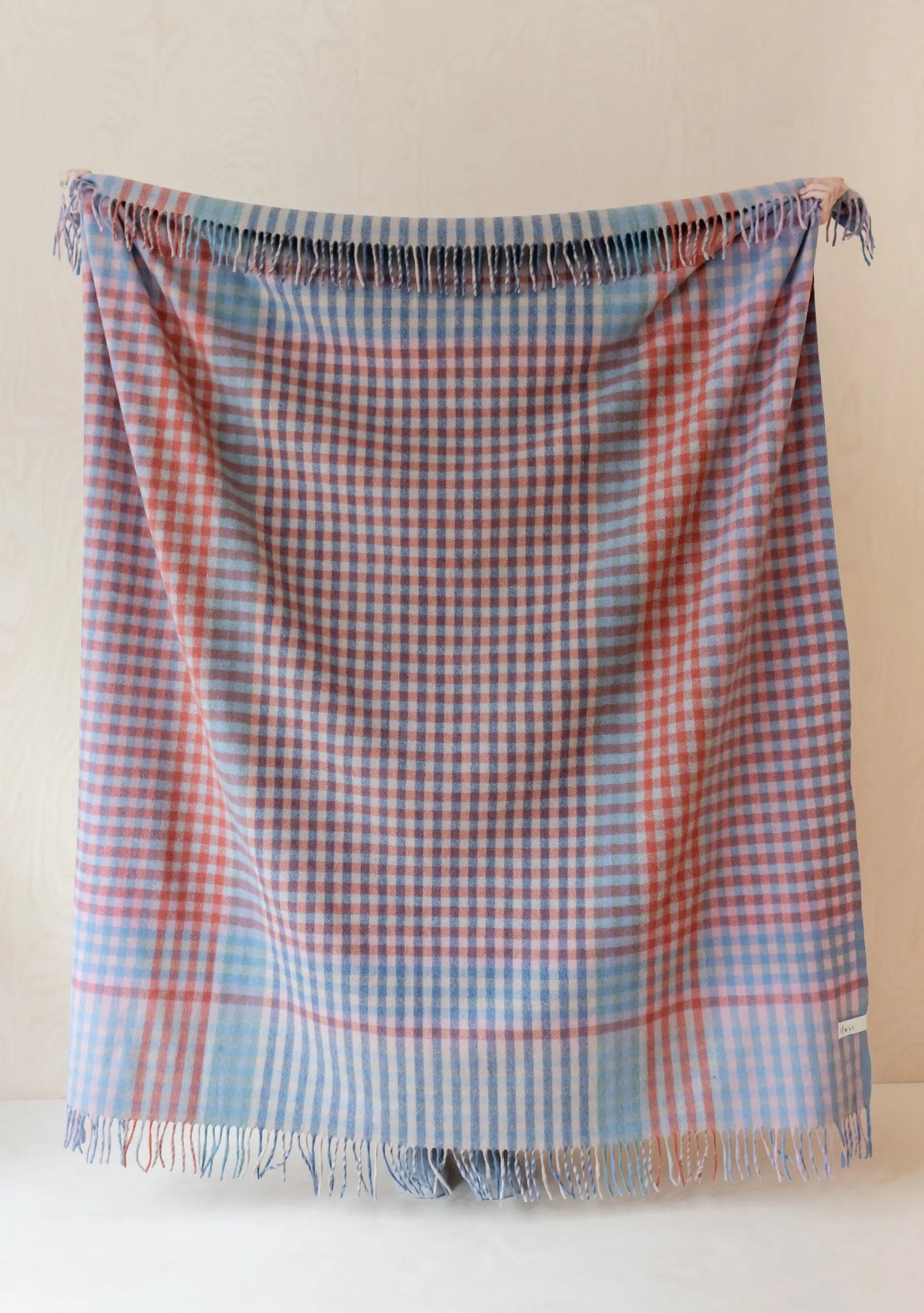 Blue Gingham Wool Blanket TartanBlanketCo
