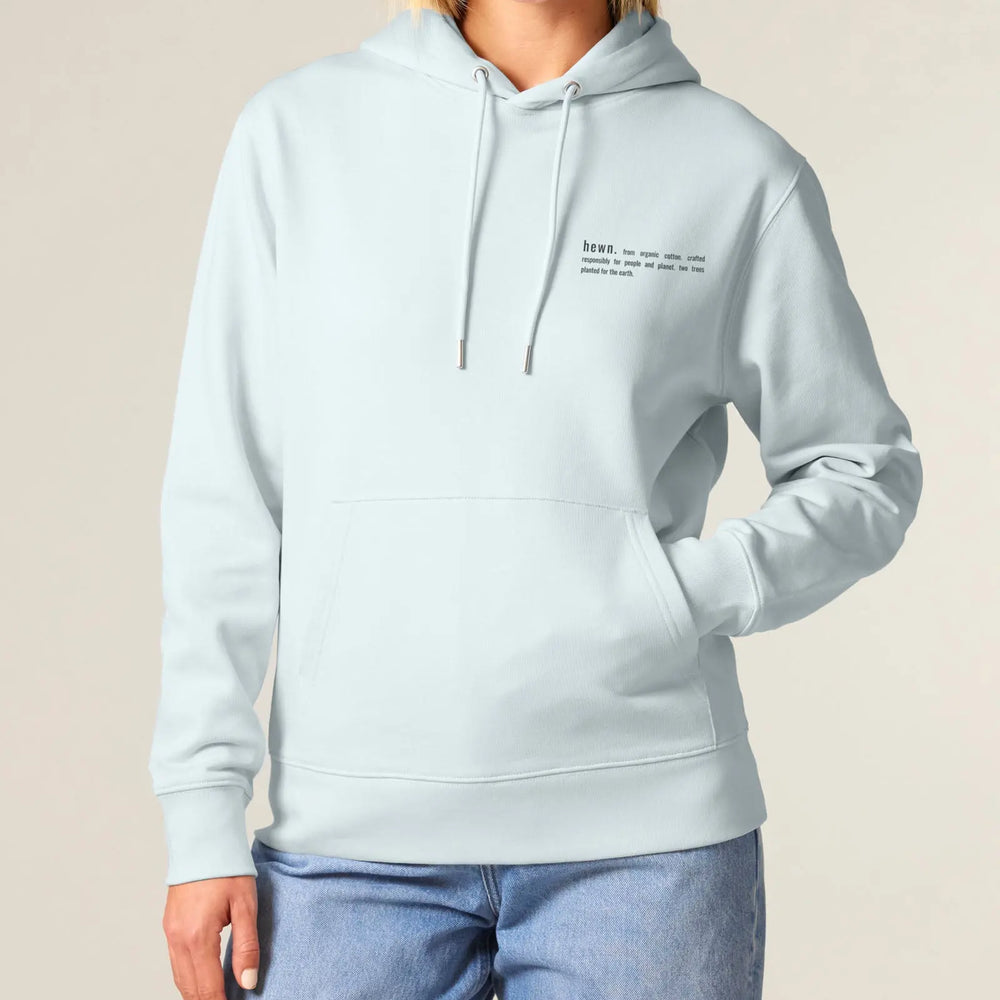 Blue Ice Womens Organic Cotton Relaxed-Fit Hoodie hewn.