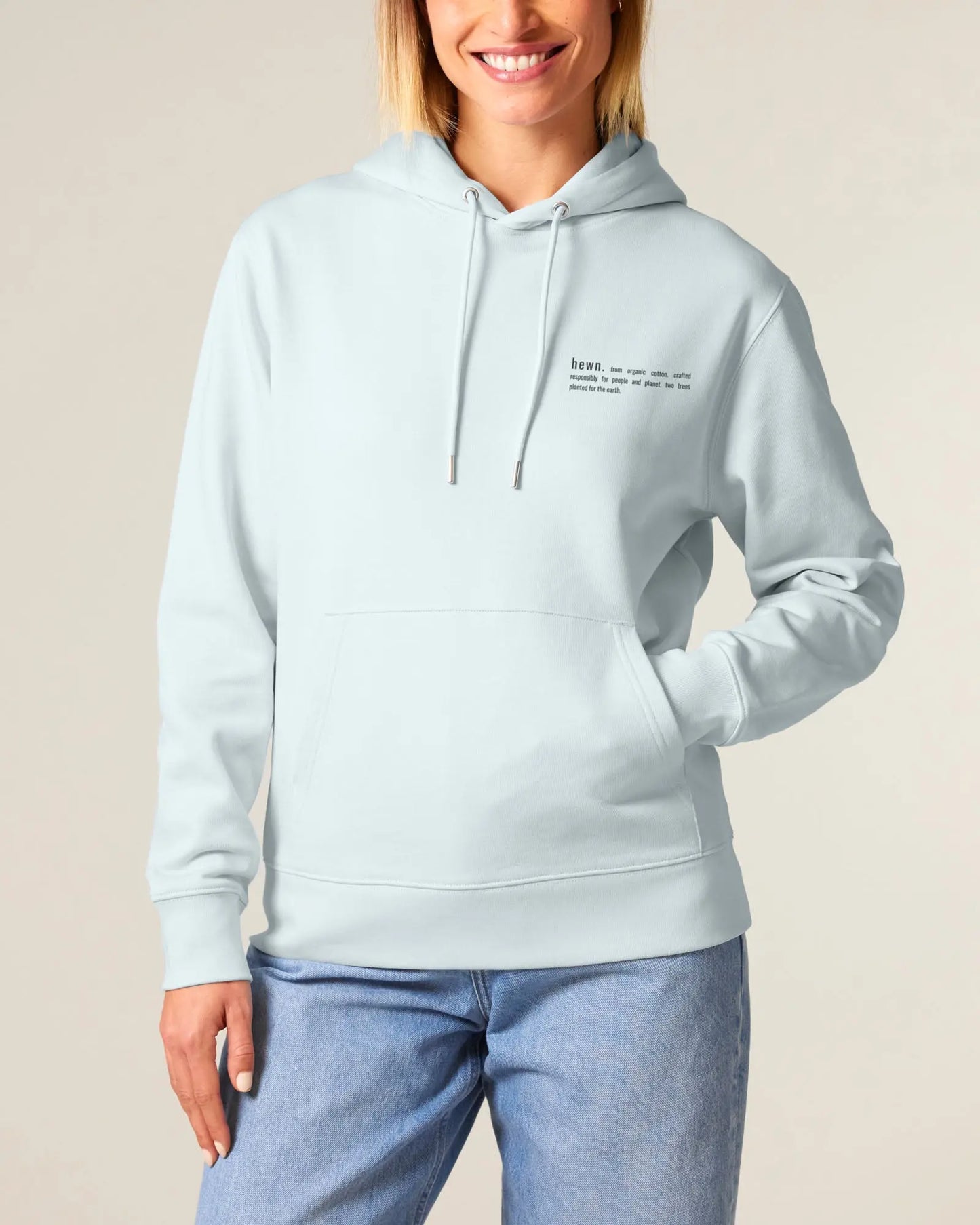 Blue Ice Womens Organic Cotton Relaxed-Fit Hoodie hewn.