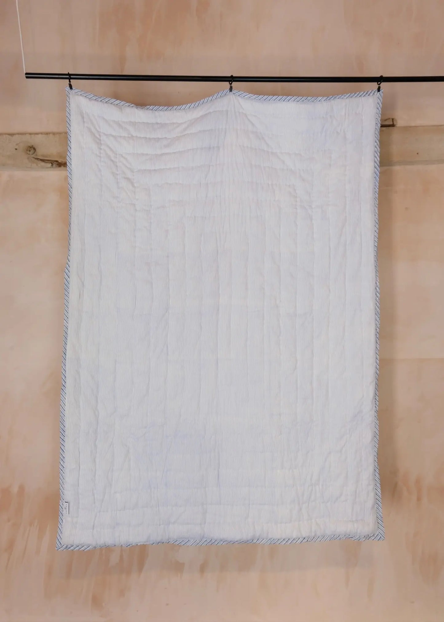 Blue Organic Cotton Toddler Quilt Kapara London