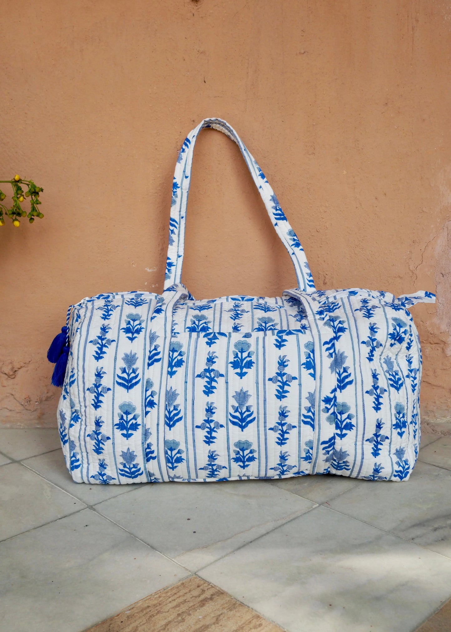 Blue Quilted Weekend / Duffel Bag Kapara London