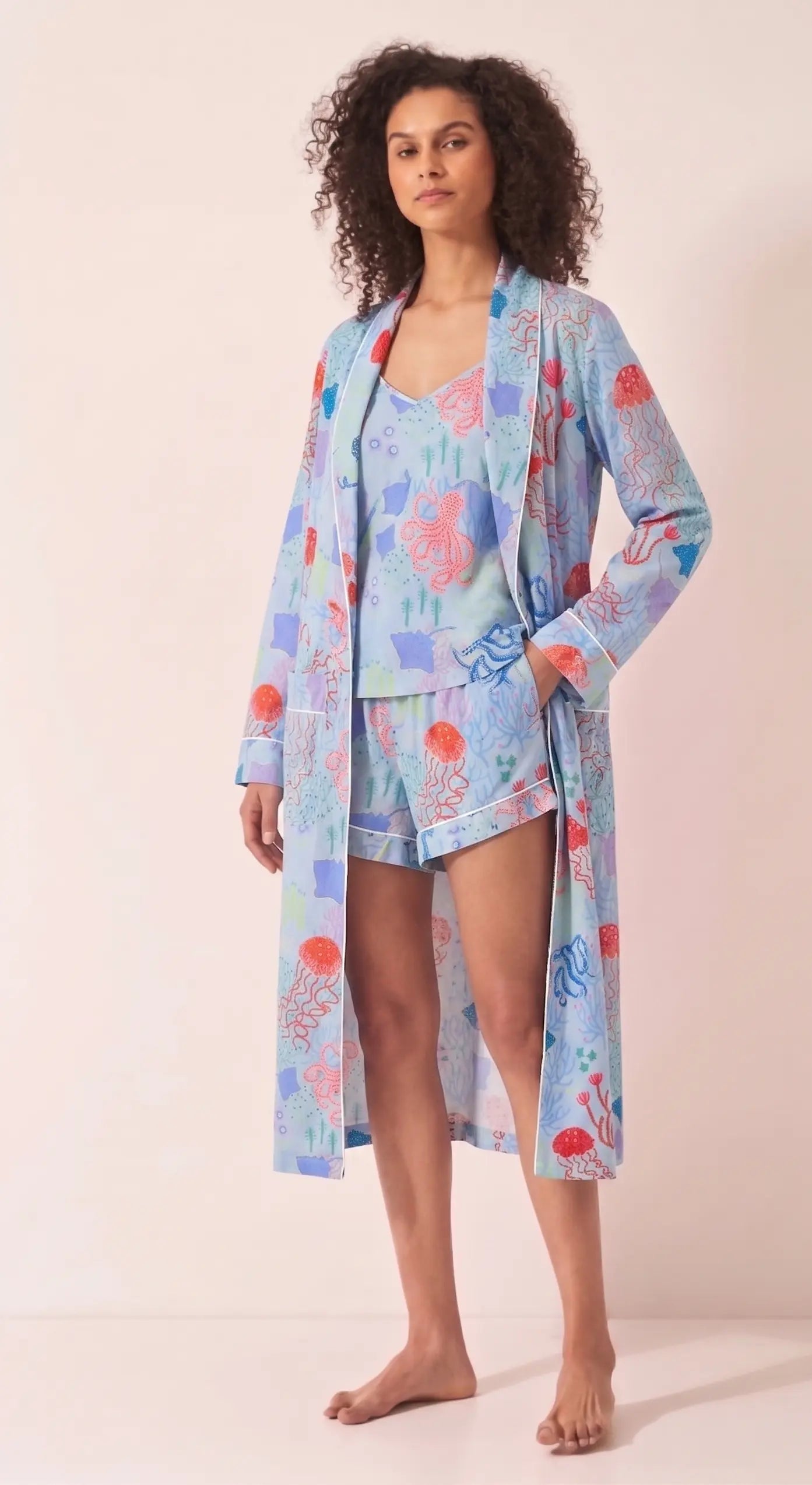 Blue Sea Cotton Robe Myza