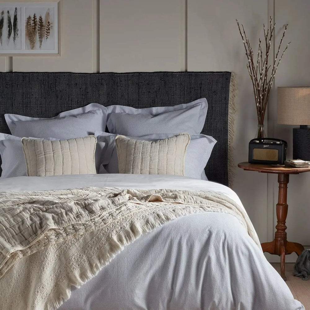 Blue Seersucker Stripe 100% Cotton Bed Linen The Secret Linen Store
